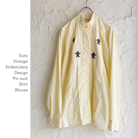 Euro Vintage Embroidery Design シャツブラウス