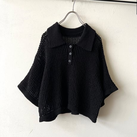 Mesh Knit Loose Silhouette Short Top