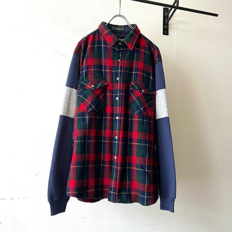 90's Levi's Check Pattern Sweat Sleeve Shirt