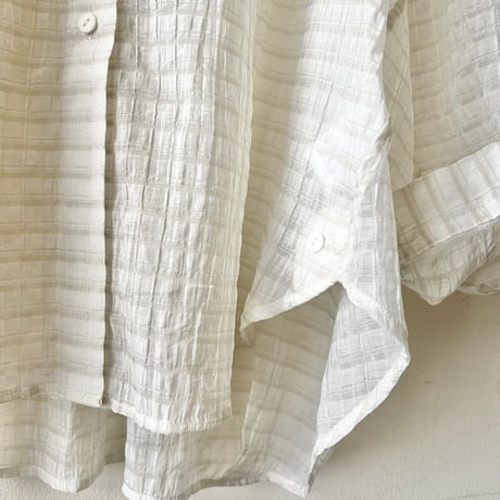 Plaid Pattern Sheer Big Silhouette Shirt