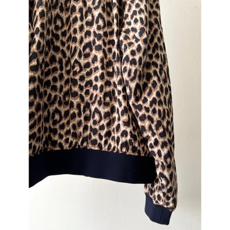 Leopard Pattern Short Zip-up JKT