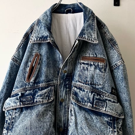 80-90's Bleach Denim Design JKT