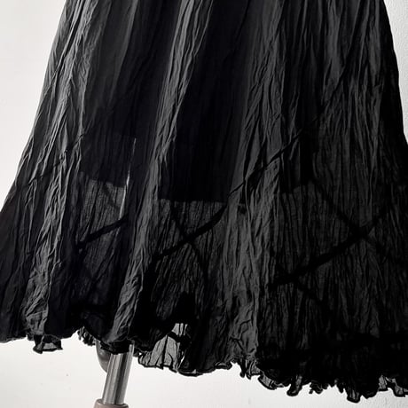 Crinkle Design No Sleeve Long Dress