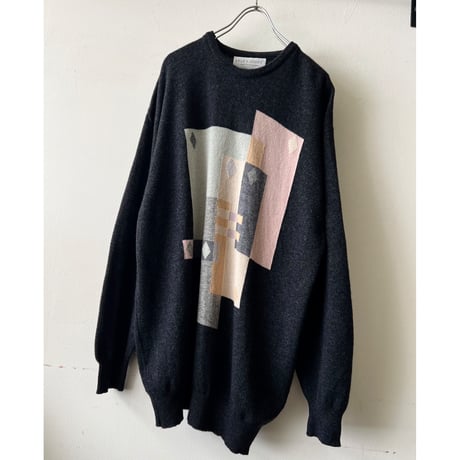 Old Lyle & Scott POP Pattern Lamb Wool Knit (made in Scotland)