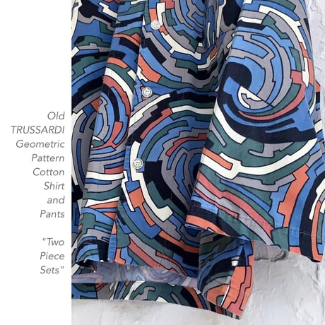 Old TRUSSARDI Geometric Patternシャツ
