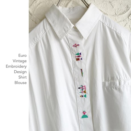 Euro Vintage Embroidery Designシャツブラウス