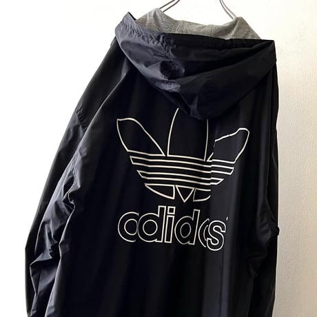 90's  adidas Big Logo Nylon Hoodie