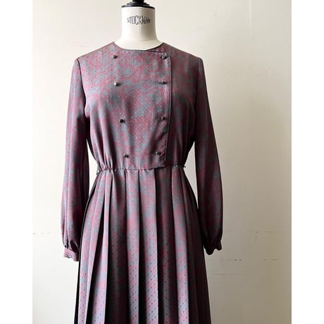Vintage Paisley & Dot Pattern Dress