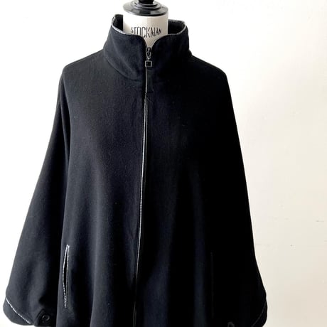 Euro Vintage Zip-up Cape Coat
