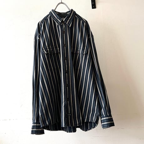 90's Levi's " Dockers " Stripe Pattern Cotton Shirt