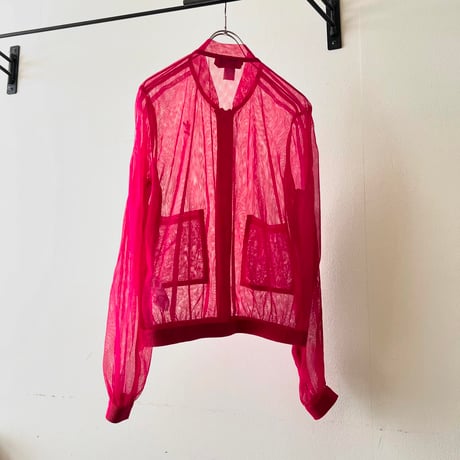 adidas originals See-through Track JKT (color : pink purple)