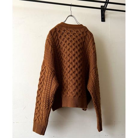 Mocha Brown Short Aran Knit Cardigan