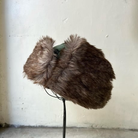 Nylon & Fake Fur Flight Cap (グリーン)
