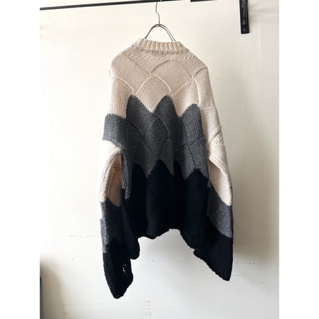 ottod'Ame Giza Giza Pattern Flare Sleeve Knit (made in Italy)