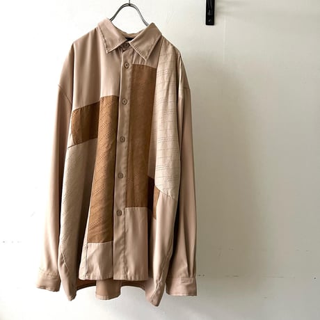 90-00's Swicth Pattern Fake Suede Shirt