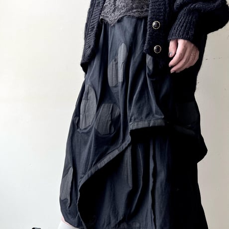 80's COMME des GARCONS Dot Pattern Asymmetry Design Balloon Skirt