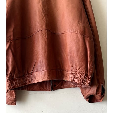 Euro Vintage Stand Collar Leather JKT