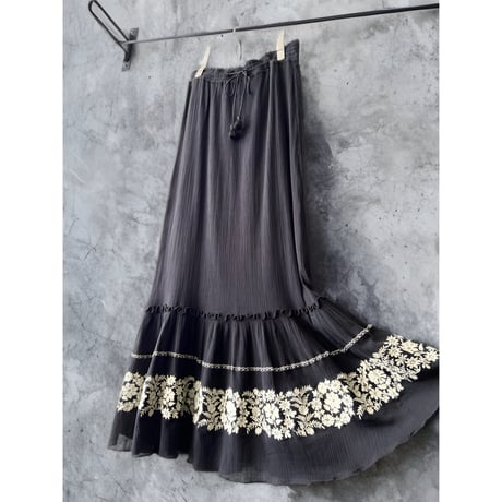 Embroidery Design Maxi Skirt
