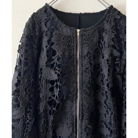 Crochet Lace Design Zip-up JKT