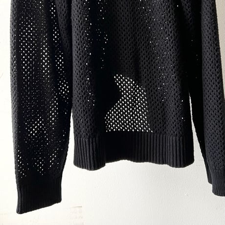 Cotton Mesh Knit Big Silhouette Cardigan
