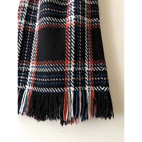 John Branigan Plaid Pattern Knit Long Skirt (made in Ireland)