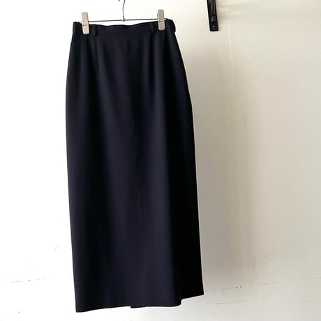 Vintage Dark Navy Color Long Tight Skirt
