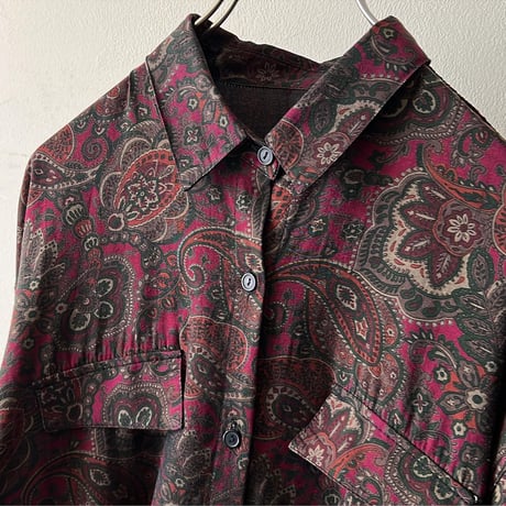 Vintage Paisley Patternシャツブラウス