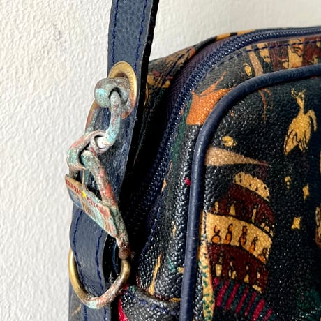 Vintage PIERO GUIDI Patterned Leather Bag