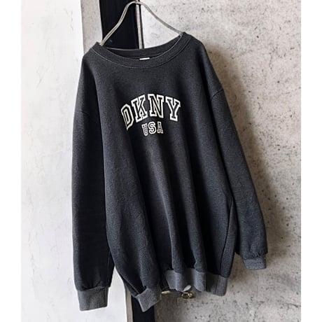 90's DKNY College Type Logo Print Sweat (made in USA)