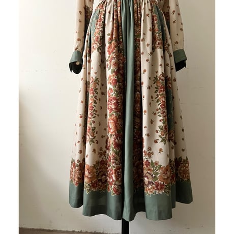 Vintage Flower Pattern Shirt&Skirt 2piece-sets