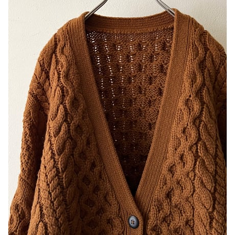 Mocha Brown Short Aran Knit Cardigan