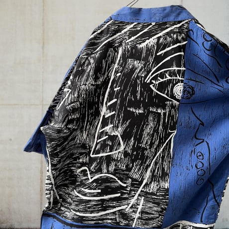 Vintage Face Drawing Art Pattern Shirt