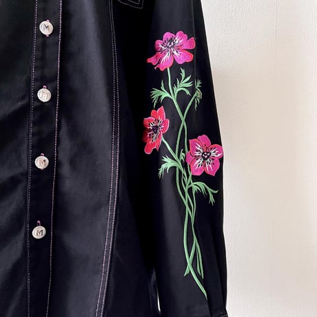 Old Bob Mackie Embroidery Design Denim Shirt