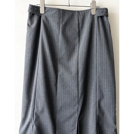 Stripe Pattern Random Cut Skirt