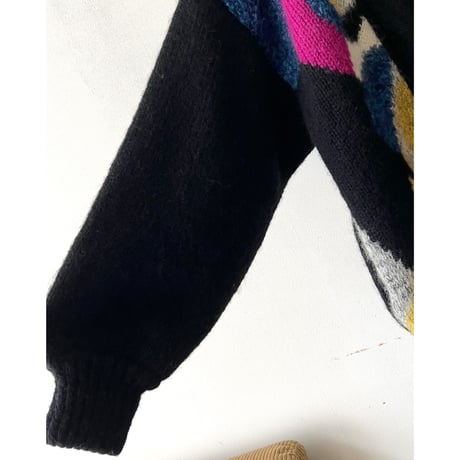 Vintage Art Pattern Knit Cardigan