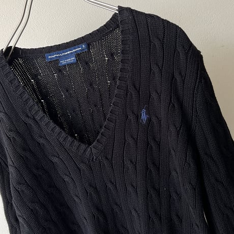 Ralph Lauren "Black Dyed"Cotton Knit