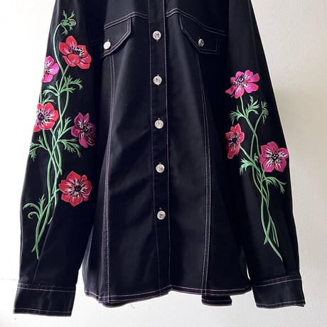 Old Bob Mackie Embroidery Design Denim Shirt