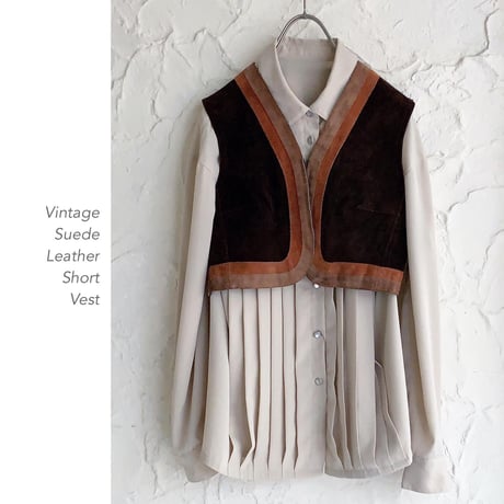 Vintage Suede Leather ショート丈ベスト