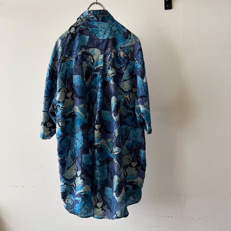Euro Vintage Art Pattern Silk Shirt