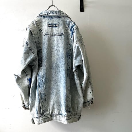 80-90's Hand Paint Bleach Denim JKT