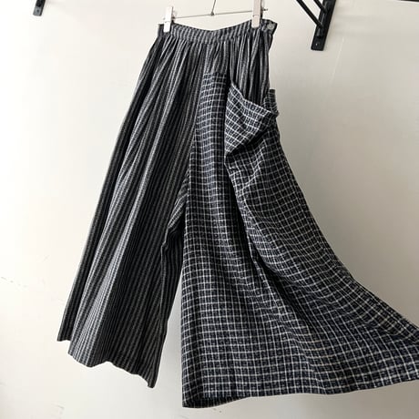 80's tricot COMME des GARCONS Crazy Check Pattern Wide Pants