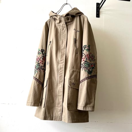Desigual Embroidery & Print Design Half Coat