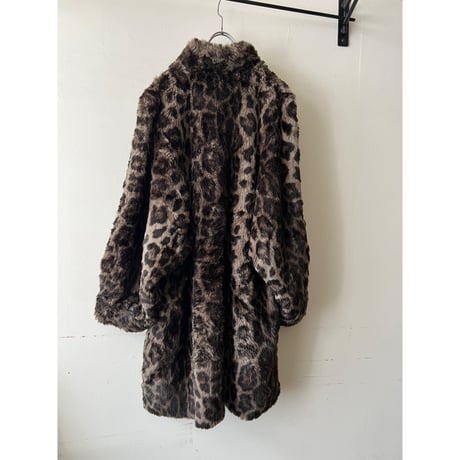 Euro Vintage Leopard Pattern Fake Fur Coat (made in France)