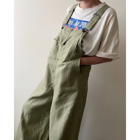 Flare Silhouette Linen Overalls