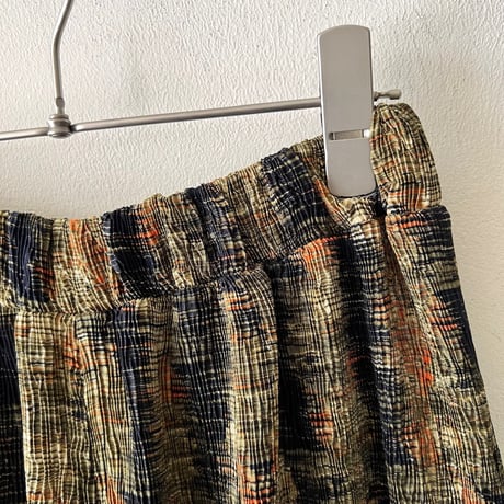Earth Color Pattern Pleats Pants