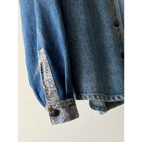 Vintage Native Pattern Design Denim Shirt