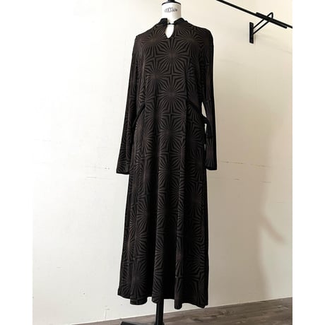 Vintage Geometric Pattern China Design Maxi Dress