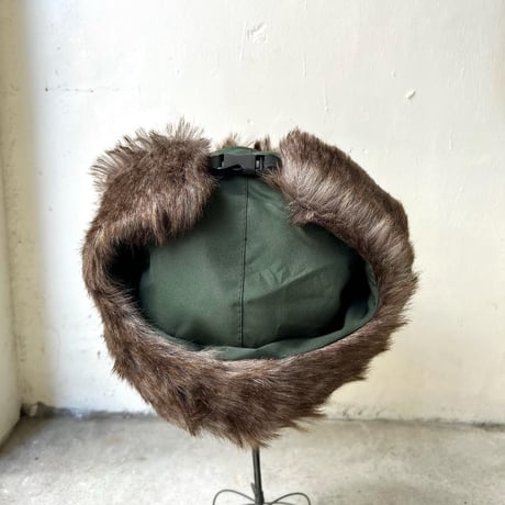 Nylon & Fake Fur Flight Cap (グリーン)