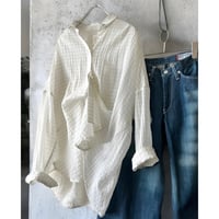 Plaid Pattern Sheer Big Silhouette Shirt