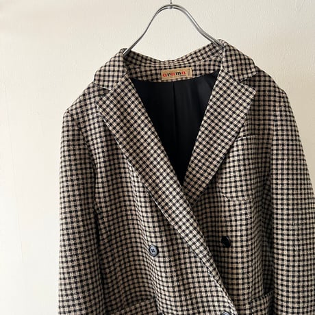 Euro Vintage Check Pattern Double Brest JKT (made in France)